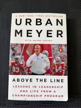 Urban Meyer Above the Line - White/Red Cover